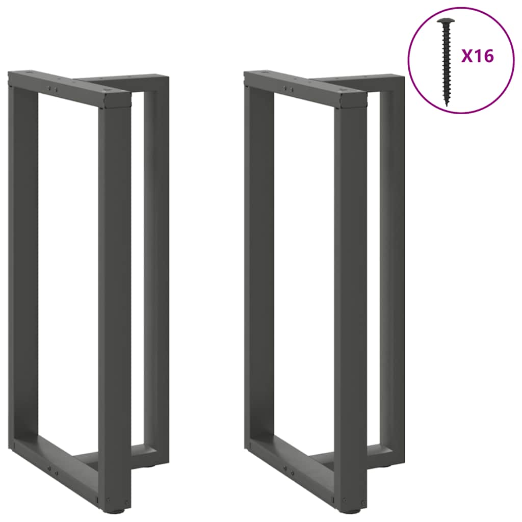 Pés para mesa de bar em forma de t, 2 peças, antracite, 60x35x(110-111) cm, aço