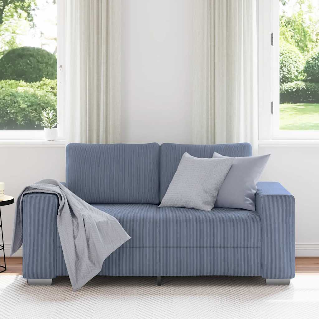 Sofá-luvas 160x77x82 cm tecido corduroy azul