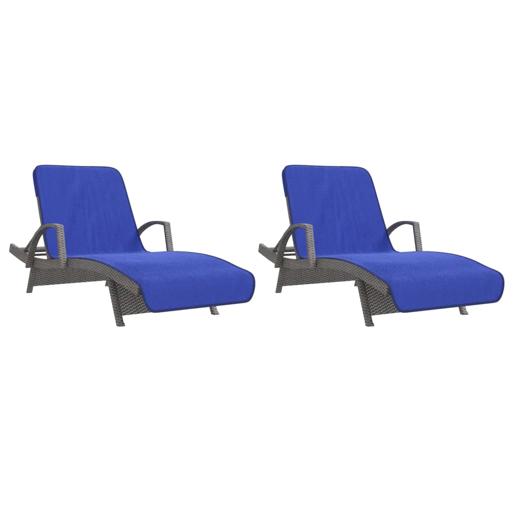 Toalhas de praia 2 pcs 75x200 cm tecido 400 gsm azul real