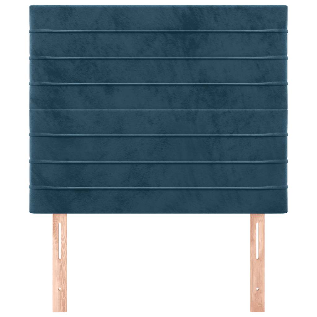 Cabeceira azul escuro 80x5x118/128 cm veludo