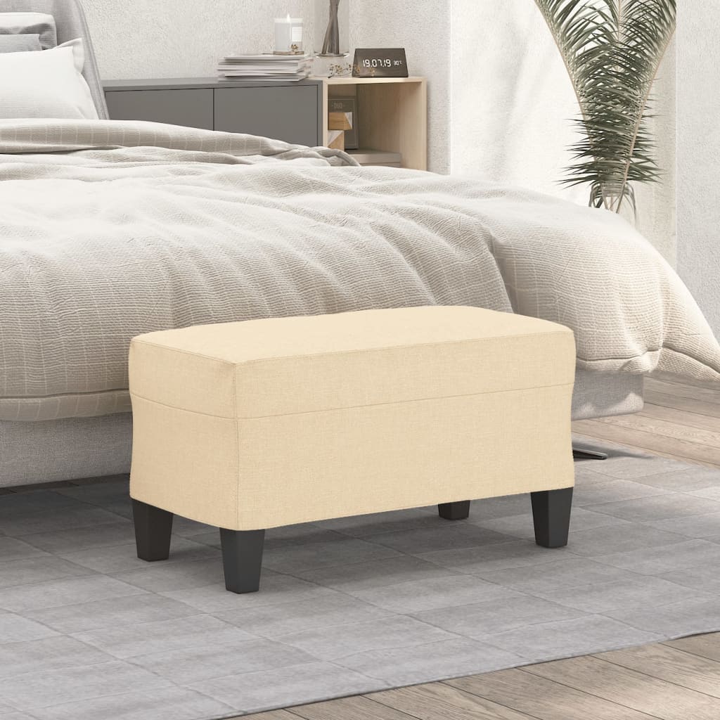 Banco 70x35x41 cm tecido cor creme