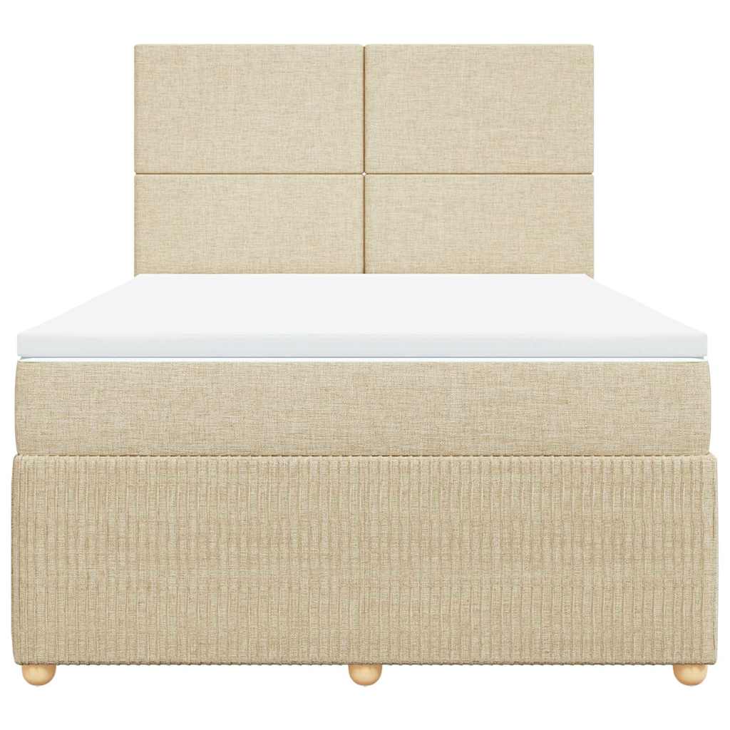 Cama com molas/colchão 140x200 cm tecido cor creme