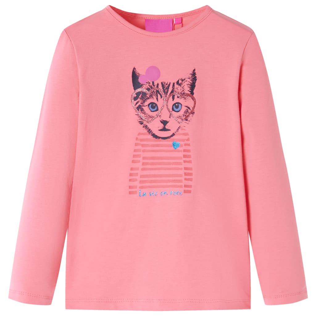 T-shirt de manga comprida para criança rosa 104