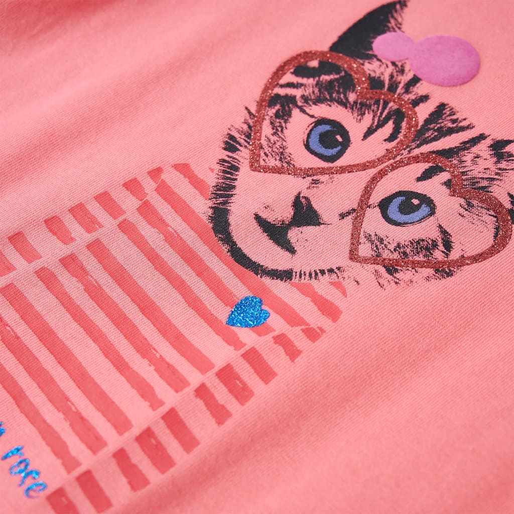 T-shirt de manga comprida para criança rosa 104