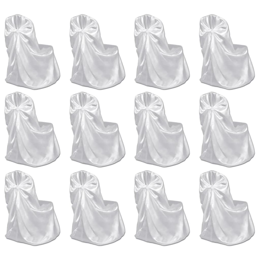 Capa de cadeira para banquetes de casamento 12 pcs branco