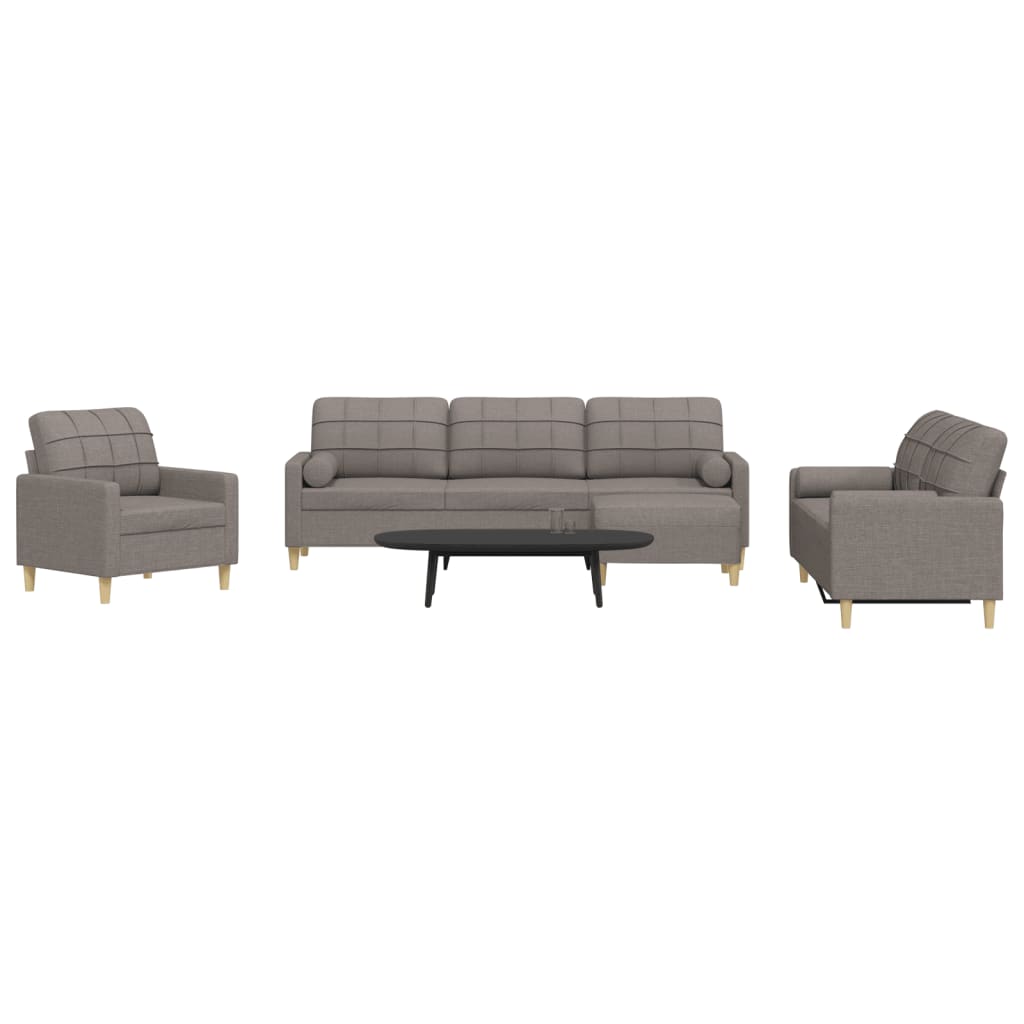 4 Pcs conjunto de sofás c/ almofadas/apoio pés tecido