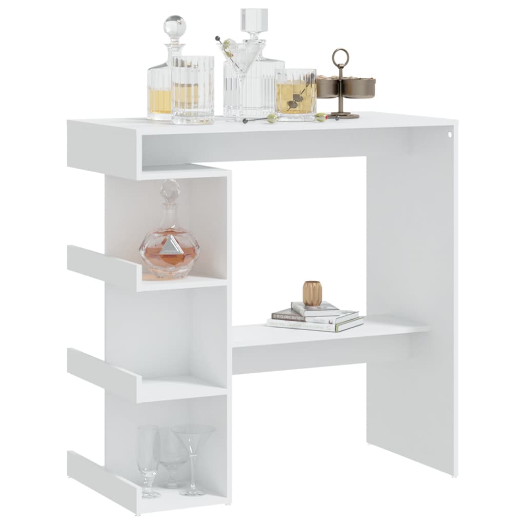Mesa de bar c/ prateleiras derivados de madeira branco