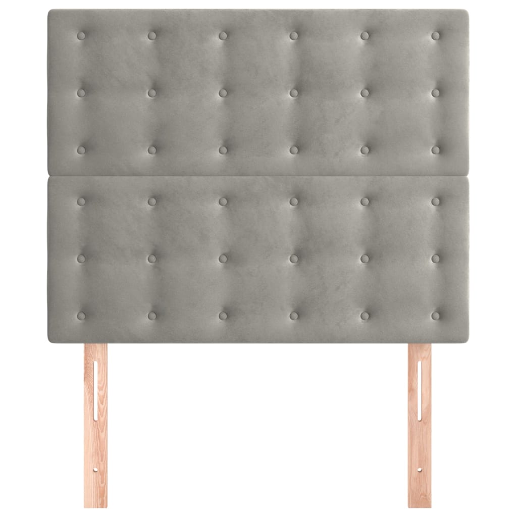 Cabeceira cinza claro 100x5x118/128 cm veludo