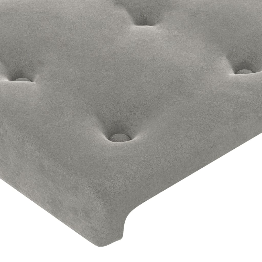 Cabeceira cinza claro 100x5x118/128 cm veludo