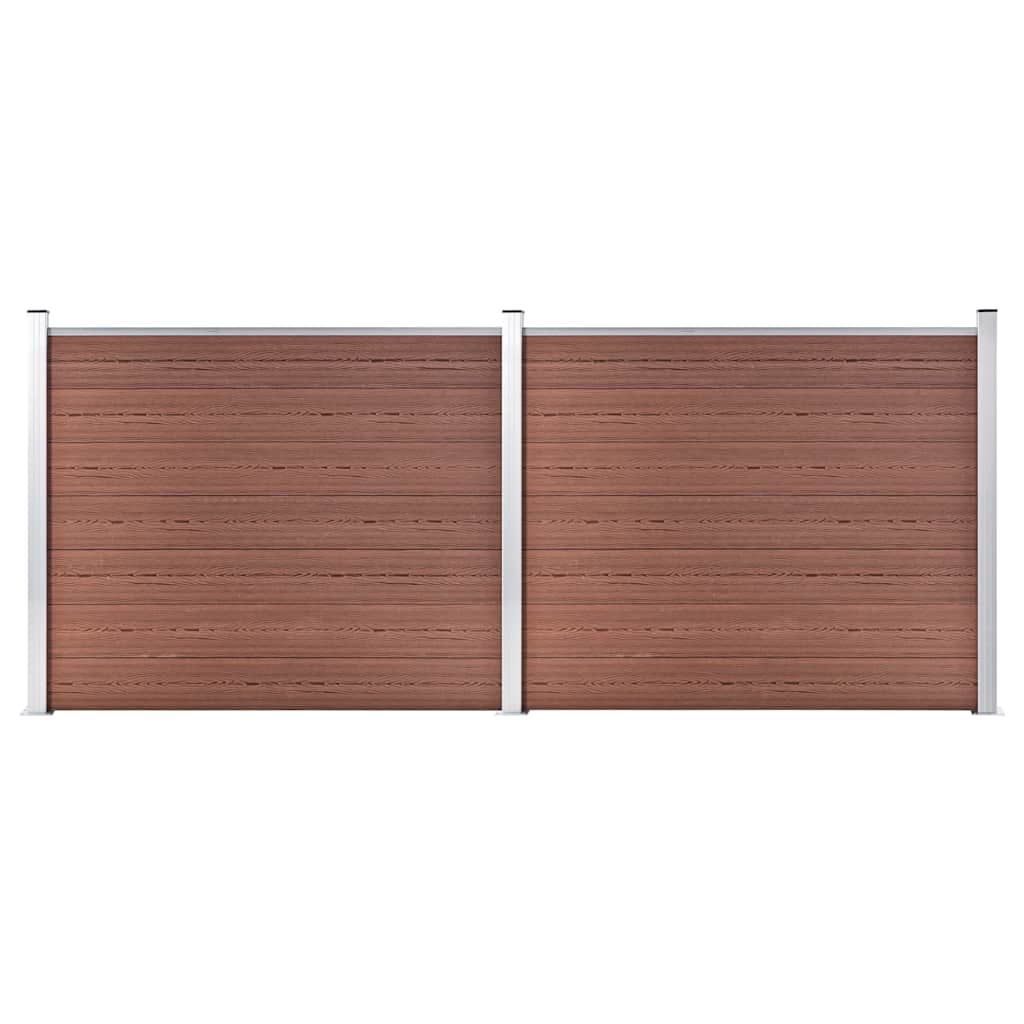 Conjunto painel de cerca 353x146 cm wpc castanho