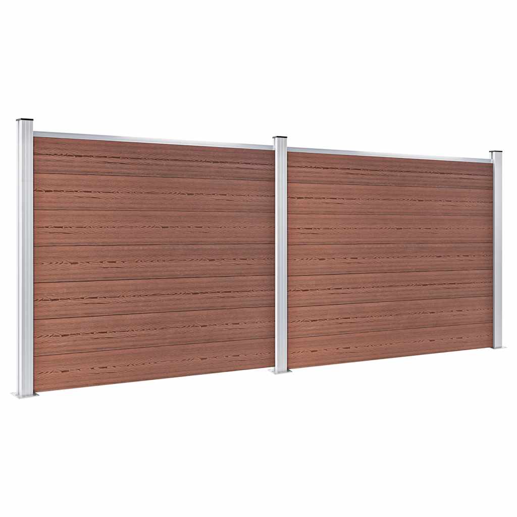Conjunto painel de cerca 353x146 cm wpc castanho