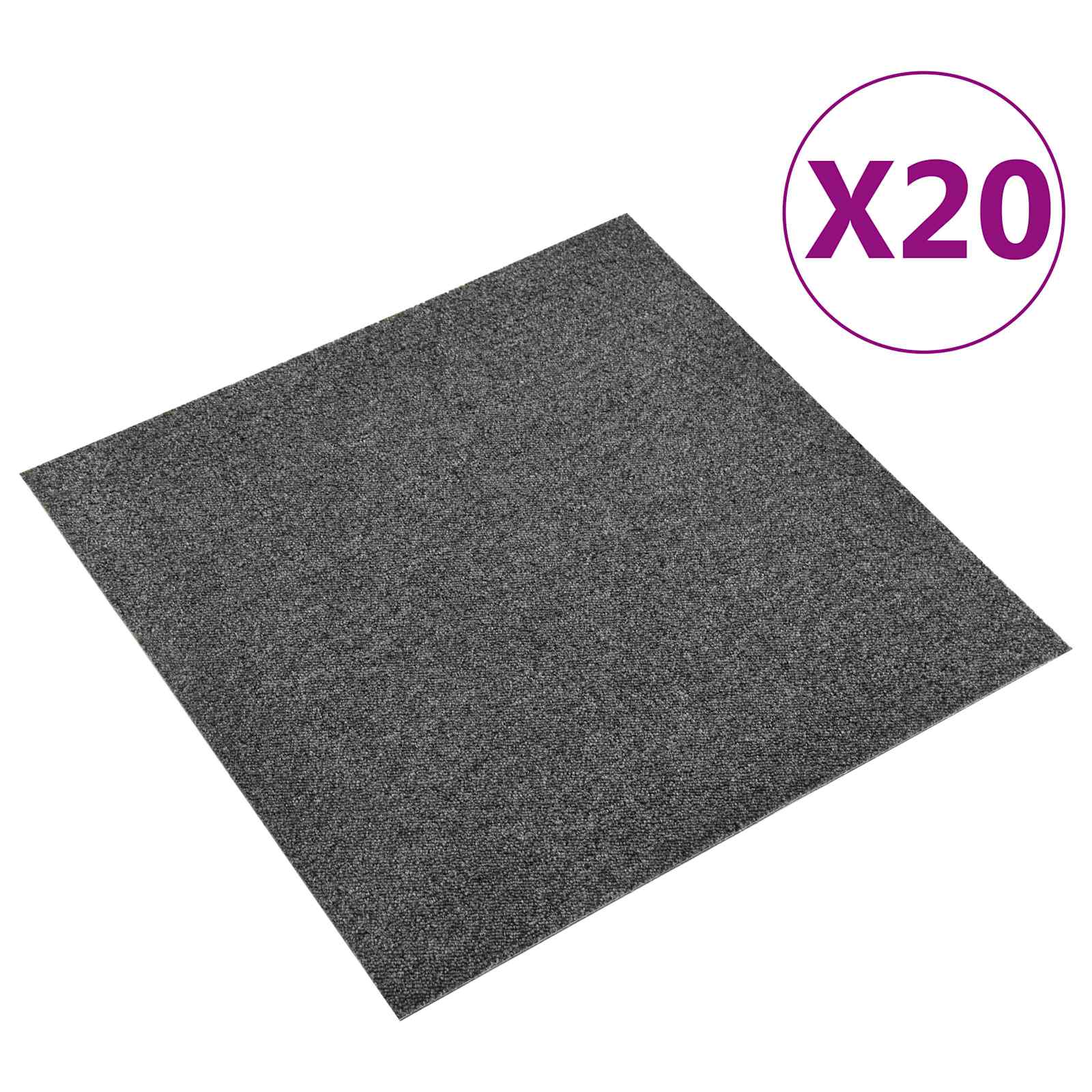 Tapete 20 unid. antracite 50 x 50 cm 100% polipropileno
