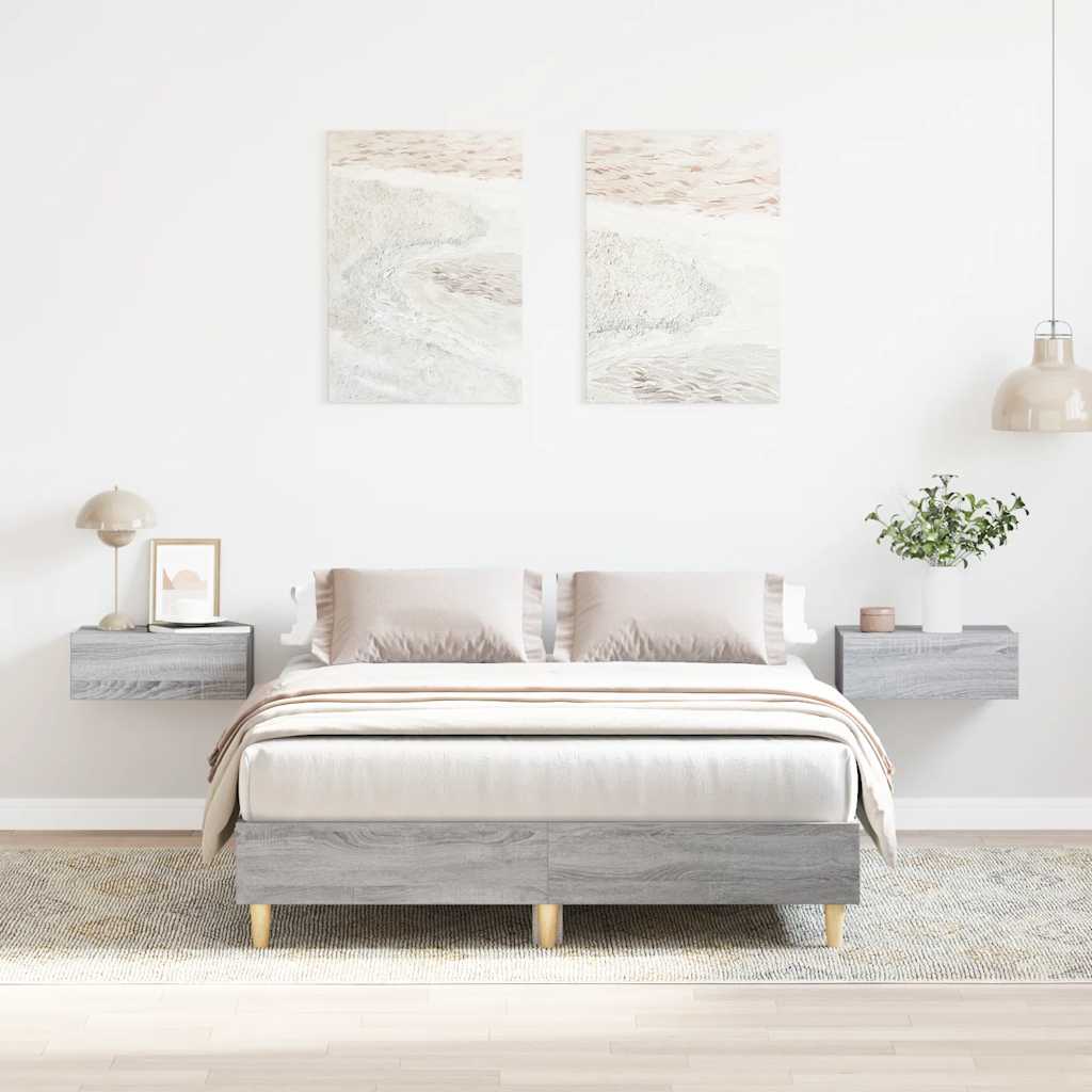 Estrutura de cama sem colchão 120x200 cm cinza sonoma