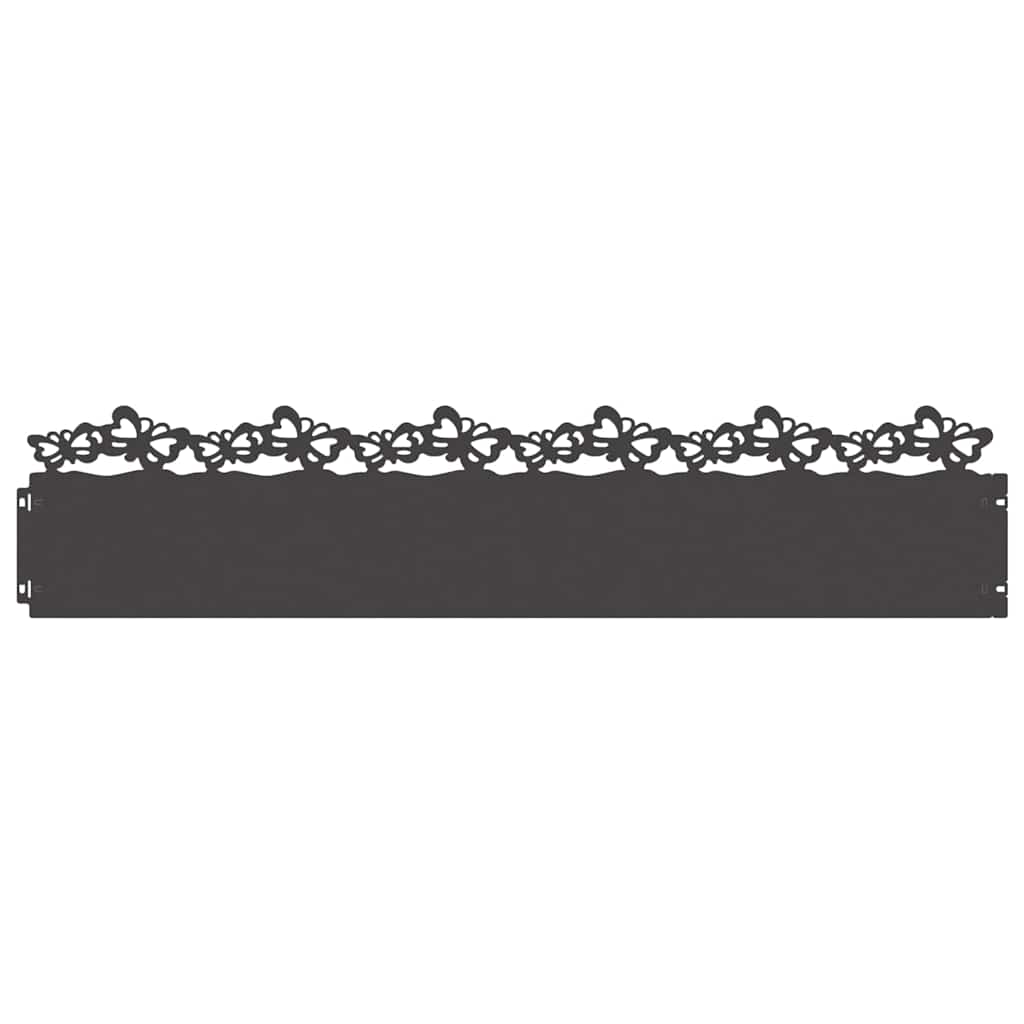 Delimitadores de relvado 10 unid. 103 x 0,05 x 22 cm aço preto
