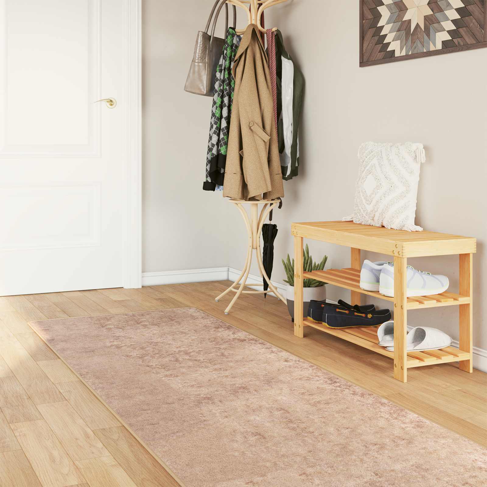 Passadeira marsa areia 100 x 250 cm poliéster e PVC