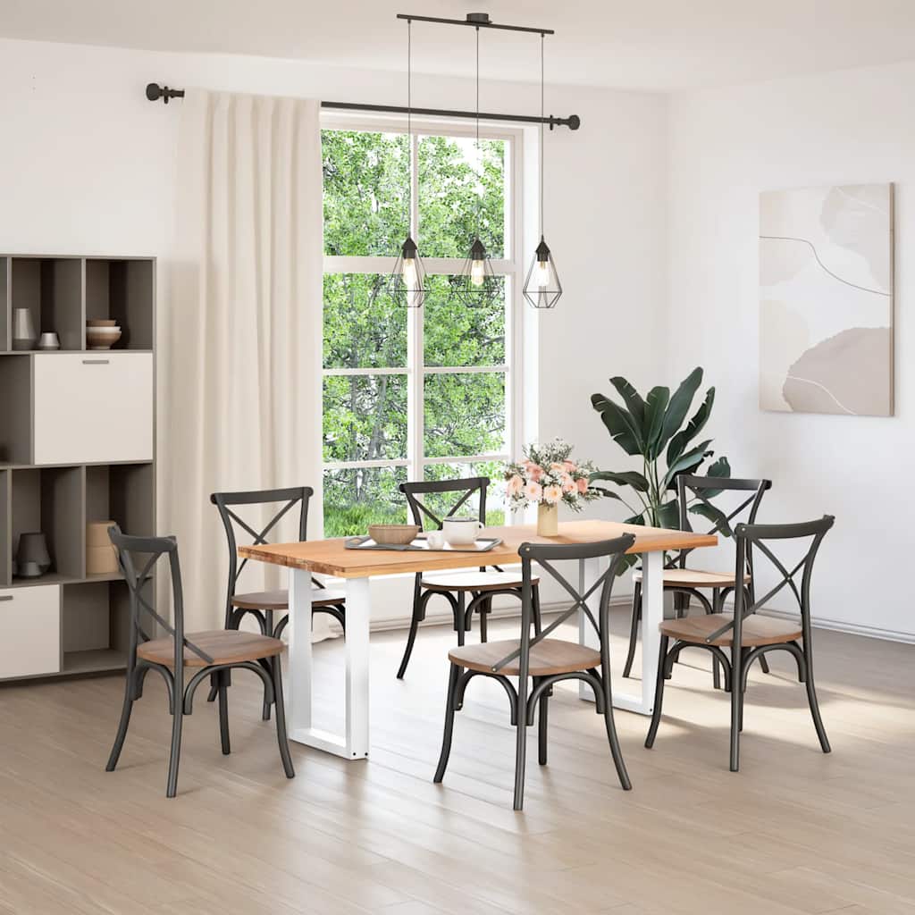 Pés de mesa de jantar em forma de u, 2 peças, branco, 50x(72-73) cm, aço