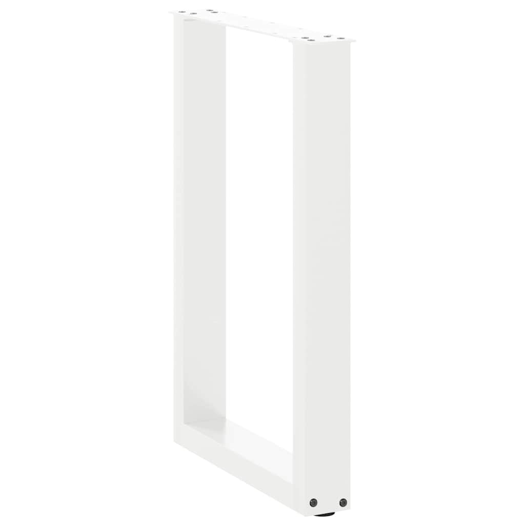 Pés de mesa de jantar em forma de u, 2 peças, branco, 50x(72-73) cm, aço