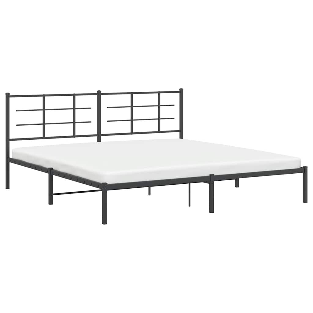 Estrutura de cama com cabeceira 193x203 cm metal preto