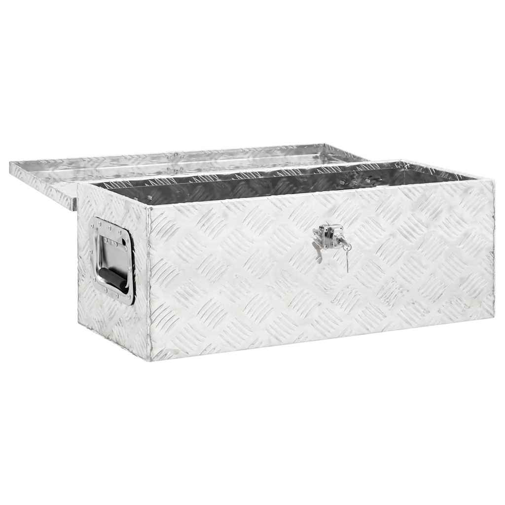 Caixa de arrumação 70x31x27 cm alumínio prateado