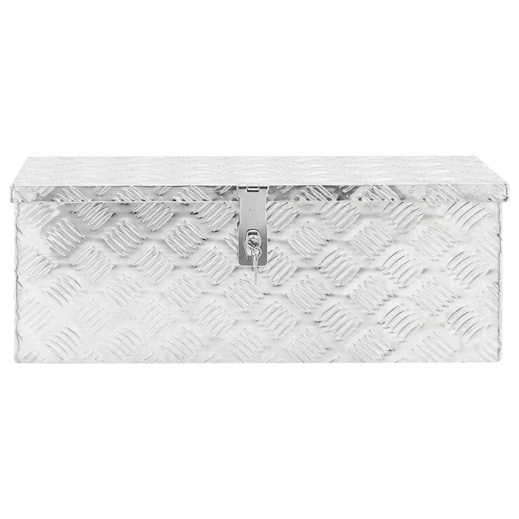 Caixa de arrumação 70x31x27 cm alumínio prateado