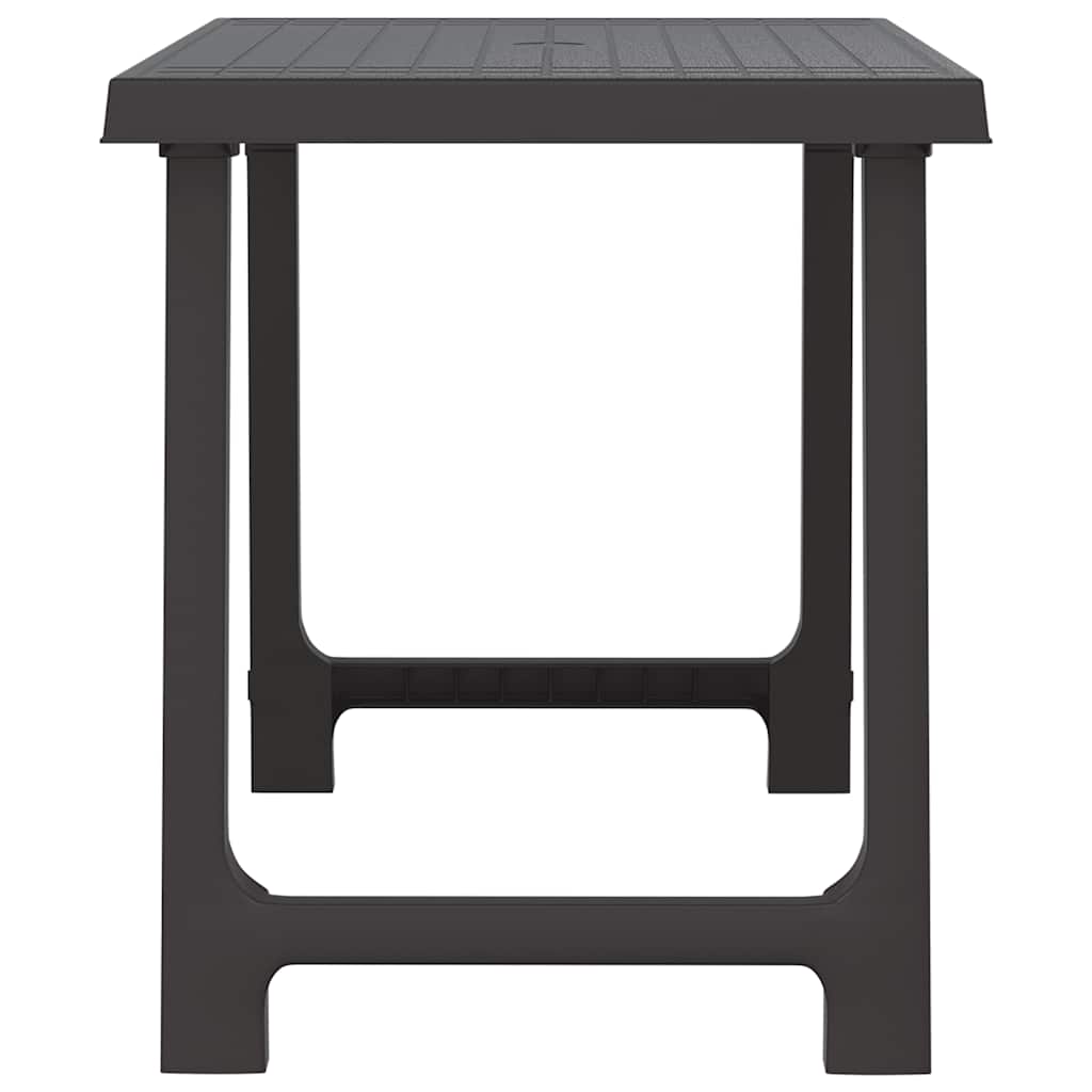 Mesa de campismo 79x56x64 cm PP aspeto madeira antracite