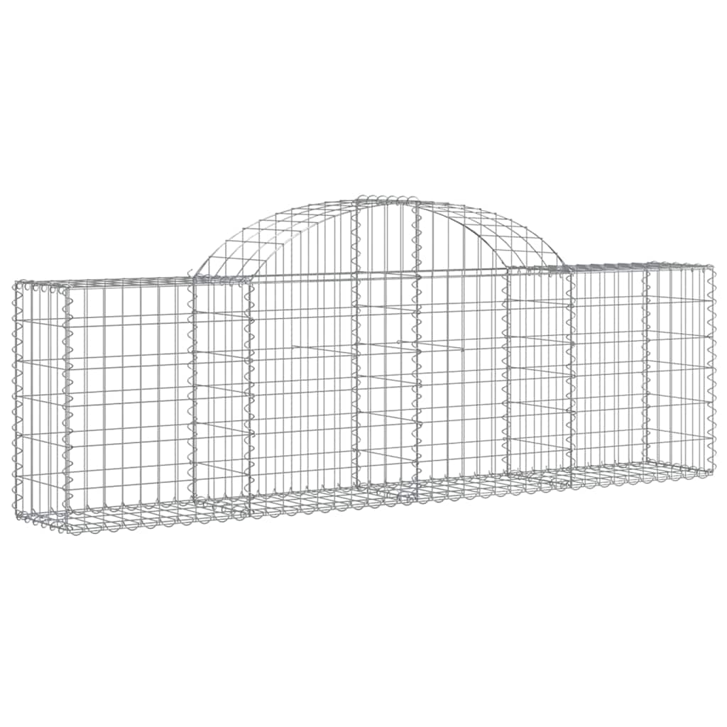 Cestos gabião arqueados 3 pcs 200x30x60/80 cm ferro galvanizado