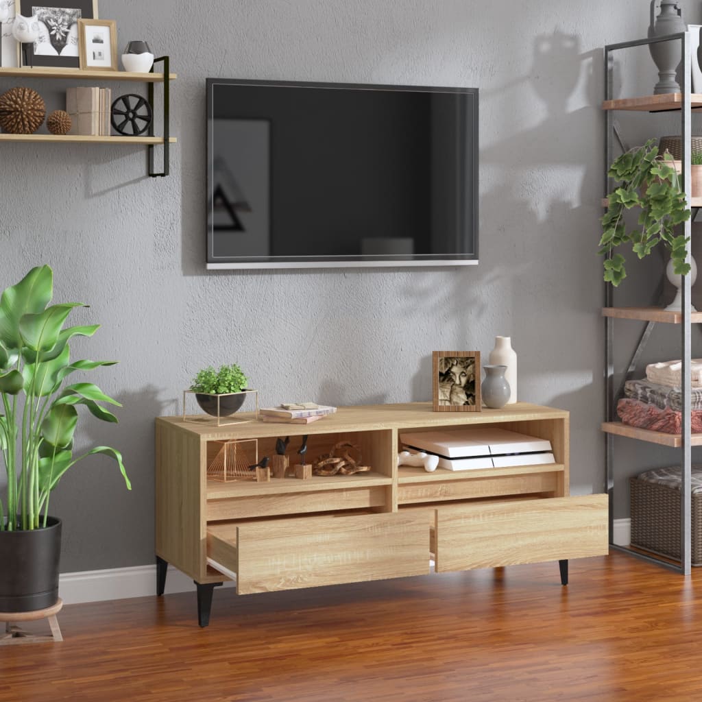 Móvel p/ TV 100x34,5x44,5 cm derivados madeira carvalho sonoma