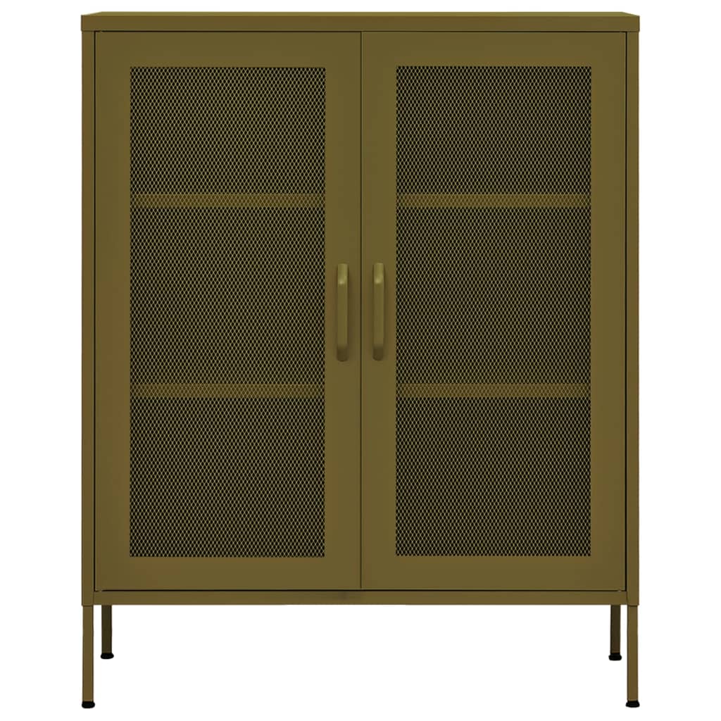 Armário de arrumação aço 80x35x101,5 cm verde-azeitona
