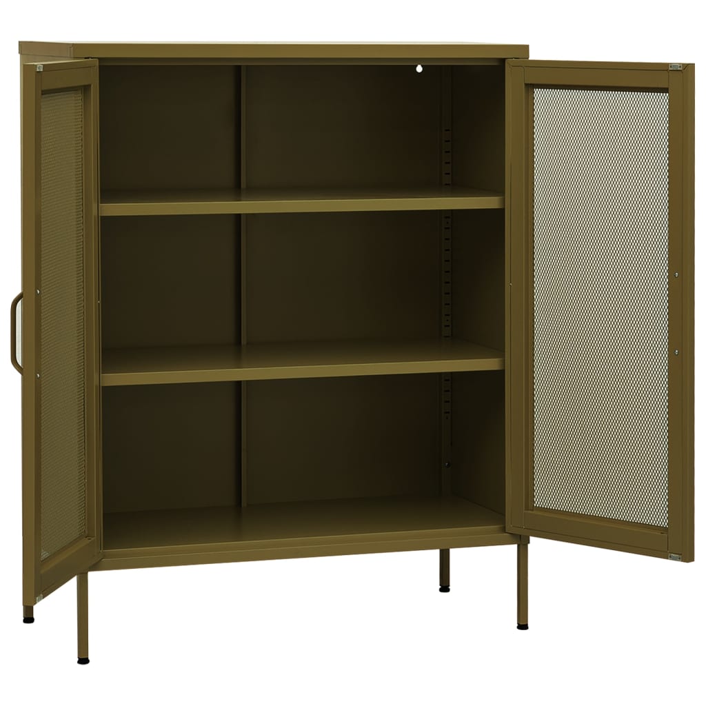 Armário de arrumação aço 80x35x101,5 cm verde-azeitona