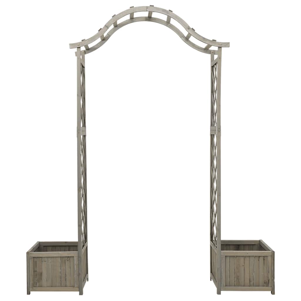 Pérgola de jardim com vasos madeira de abeto maciça cinzento