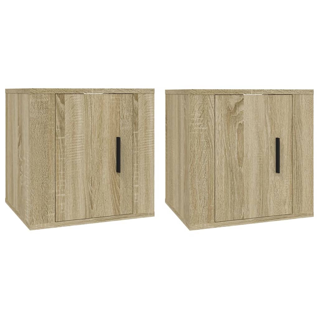 Móveis de TV de parede 2 pcs 40x34,5x40 cm carvalho sonoma