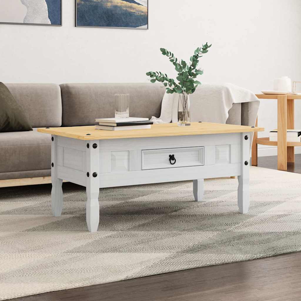 Mesa de centro corona pinho mexicano 100x55x44 cm branco