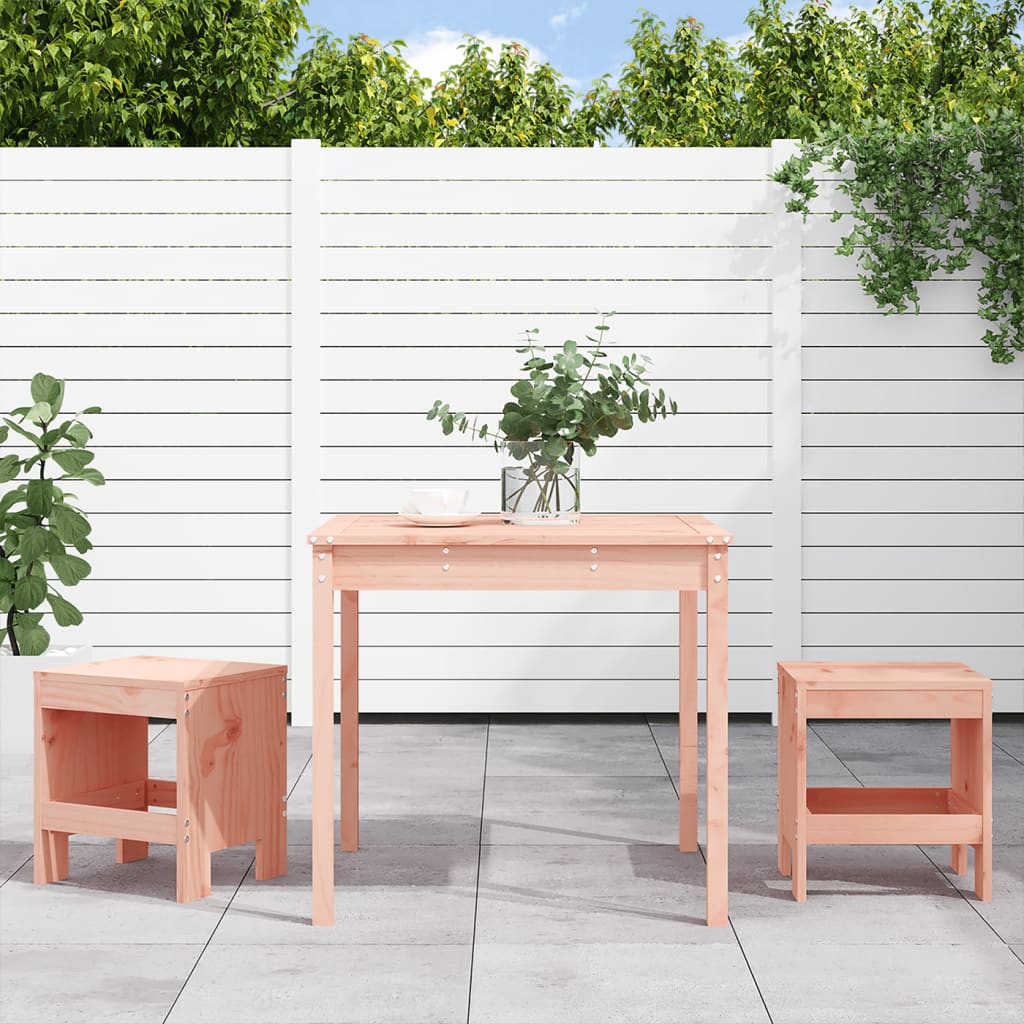 3 Pcs conjunto de bistrô para jardim madeira de douglas maciça
