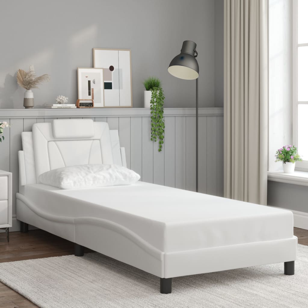 Estrutura de cama viana com LED sem colchão 90x200cm branco