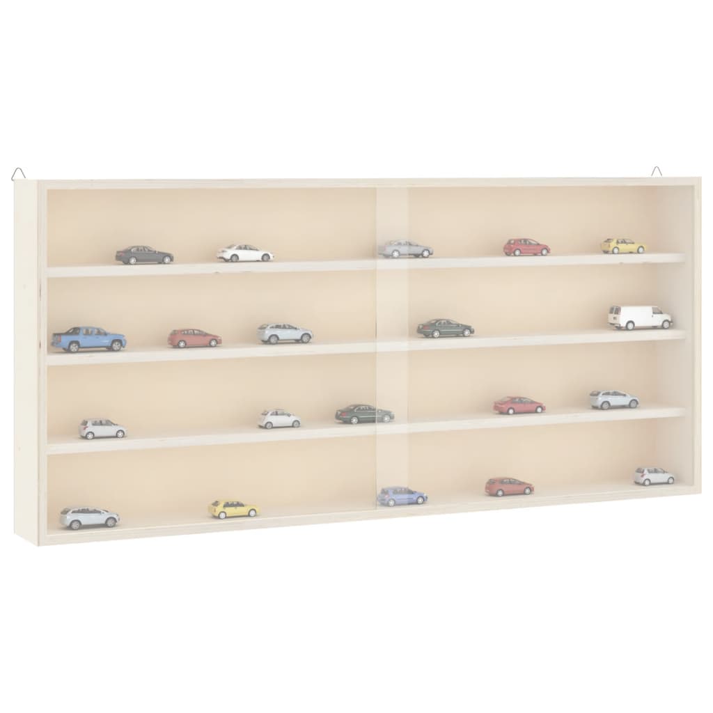 Vitrine de colecionador de madeira com portas 80x8,5x37cm