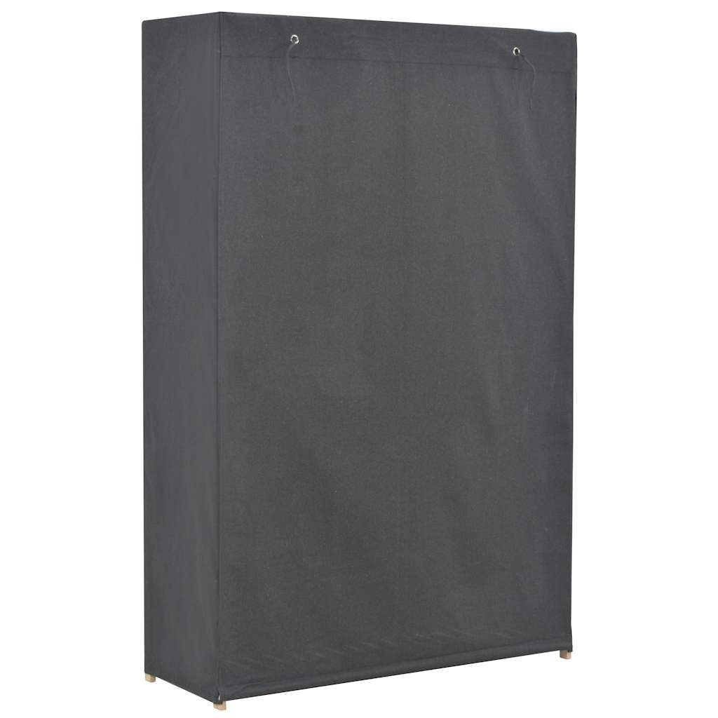 Roupeiro com 3 prateleiras 110x40x170 cm tecido cinzento