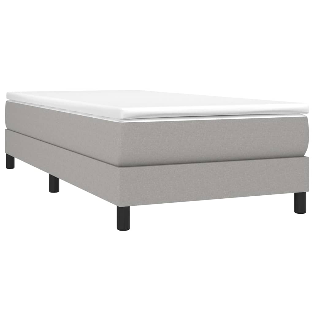 Cama com molas/colchão 80x200 cm tecido cinza-claro