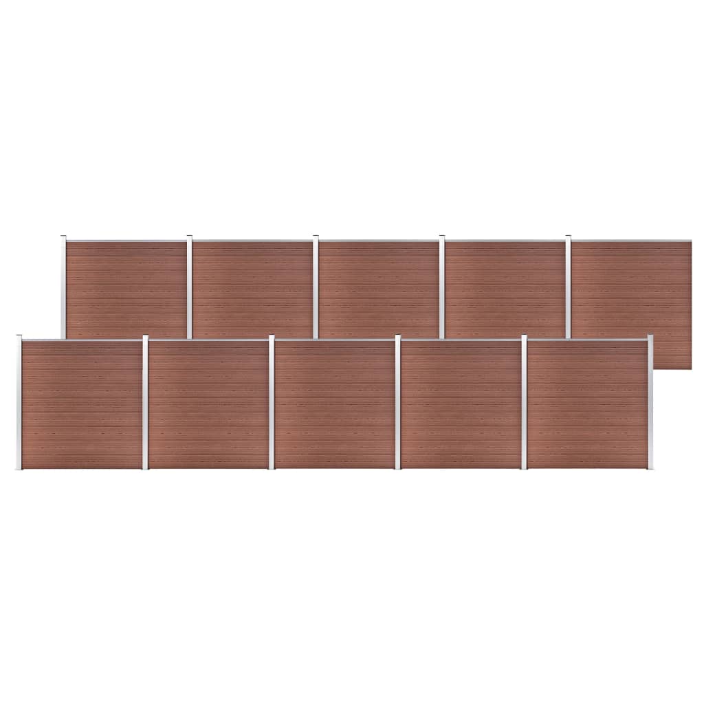 Painel de vedação para jardim 1737x186 cm wpc castanho