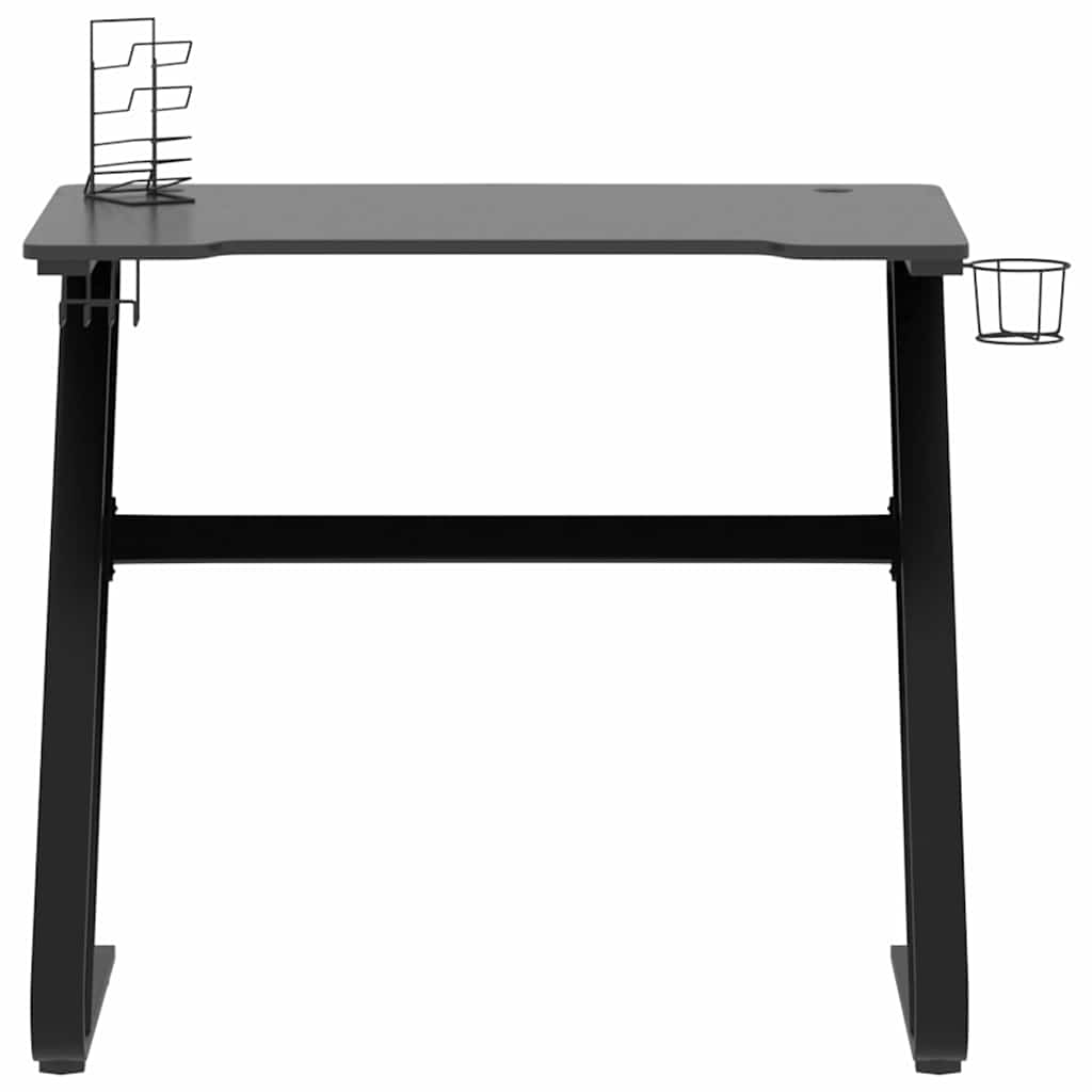 Secretária de gaming c/ pernas em forma de zz 90x60x75 cm preto