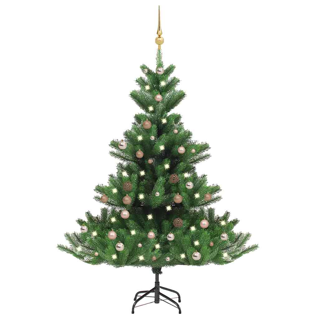 Árvore natal artificial leds/bolas 180cm abeto caucasiano verde