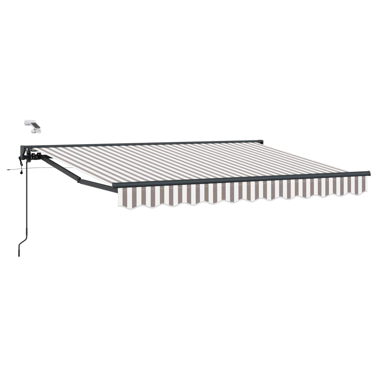 Toldo retrátil elétrico cinza claro e branco 4 × 3 m