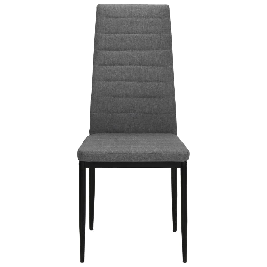 Cadeiras de jantar 6 pcs tecido cinzento-claro