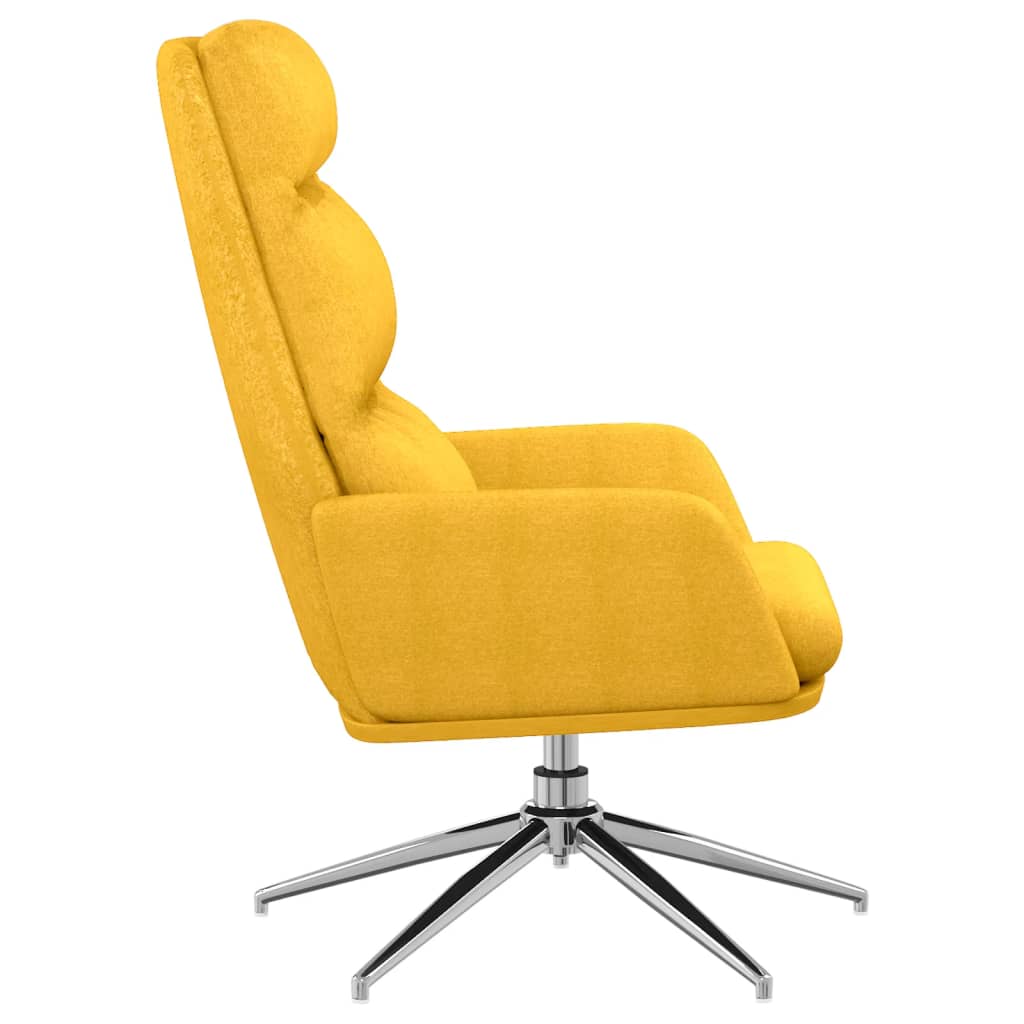 Cadeira de descanso tecido amarelo mostarda