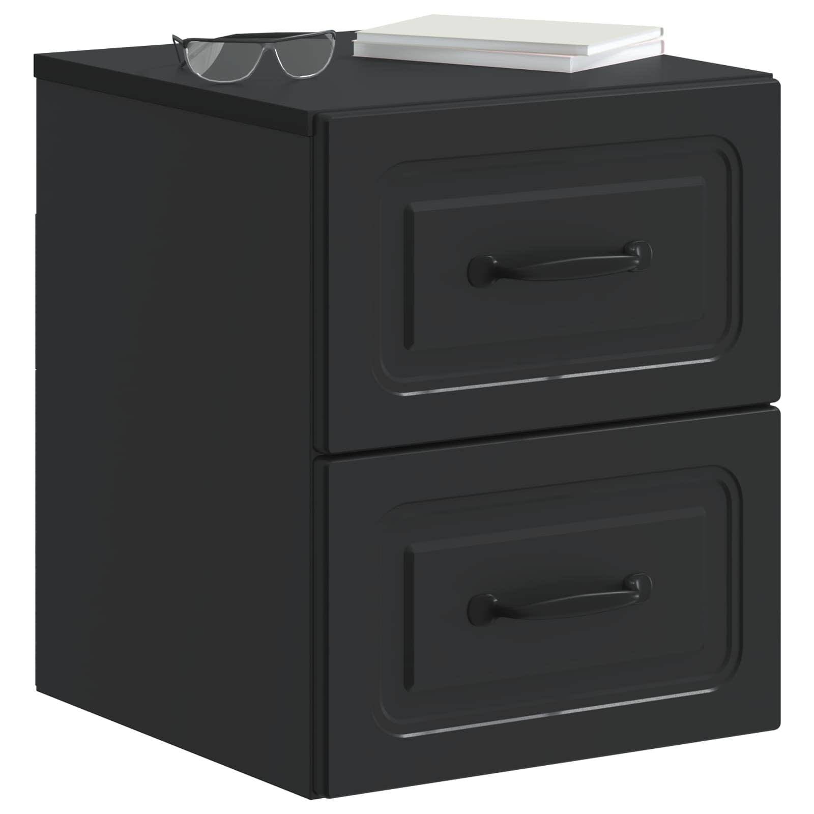 Gabinete de canto montado na parede preto 34,5 x 33 x 40 cm