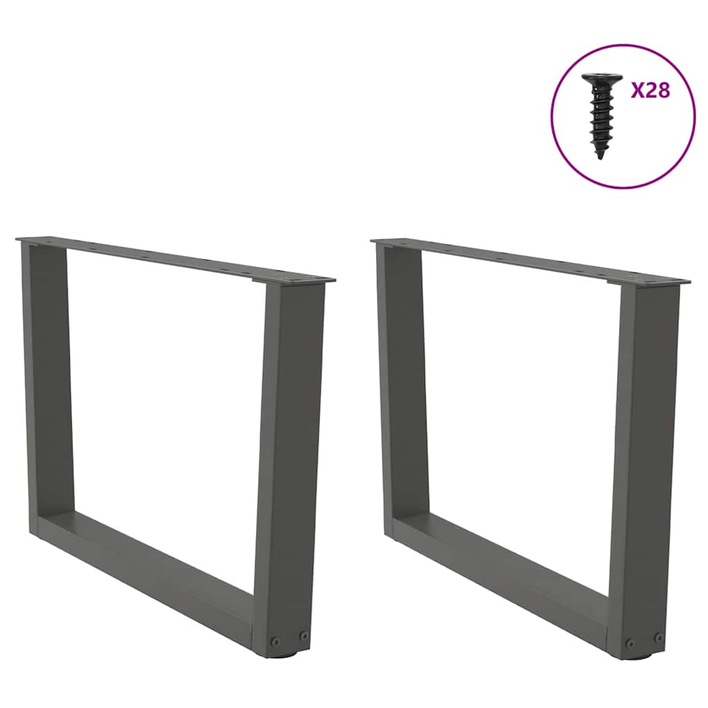 Pés para mesa de centro em v, 2 peças, antracite, 70x (42-43,3) cm, aço