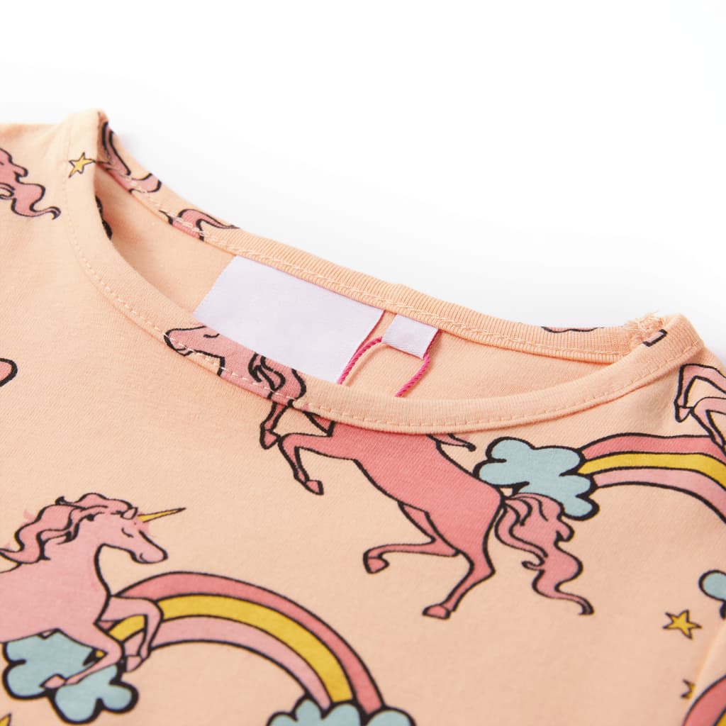 Pijama de manga curta para criança laranja-claro 116