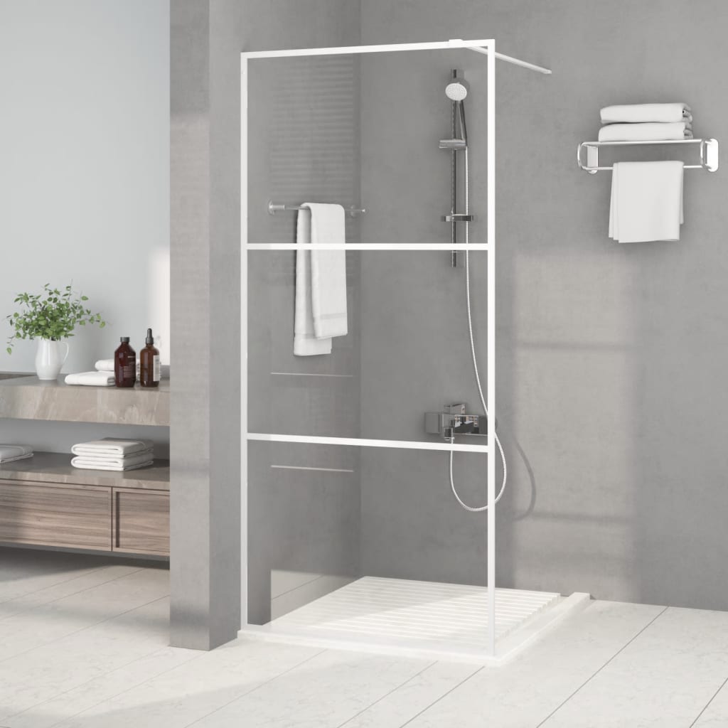 Divisória de chuveiro 90x195 cm vidro transparente esg branco