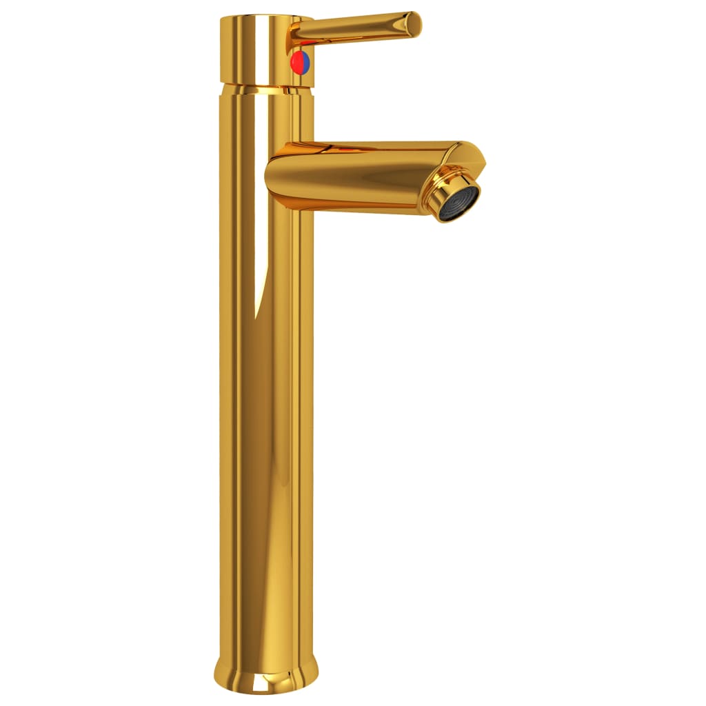 Torneira misturadora para casa de banho 12x30 cm dourado