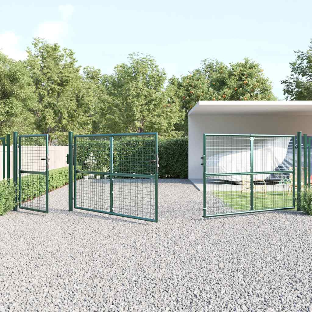 Portão de jardim em tela verde 500x125 cm aço galvanizado.