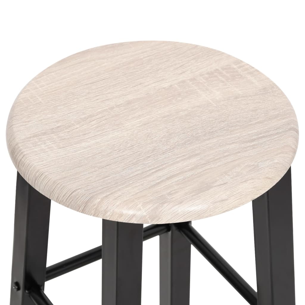 Bancos de bar 2 pcs MDF preto